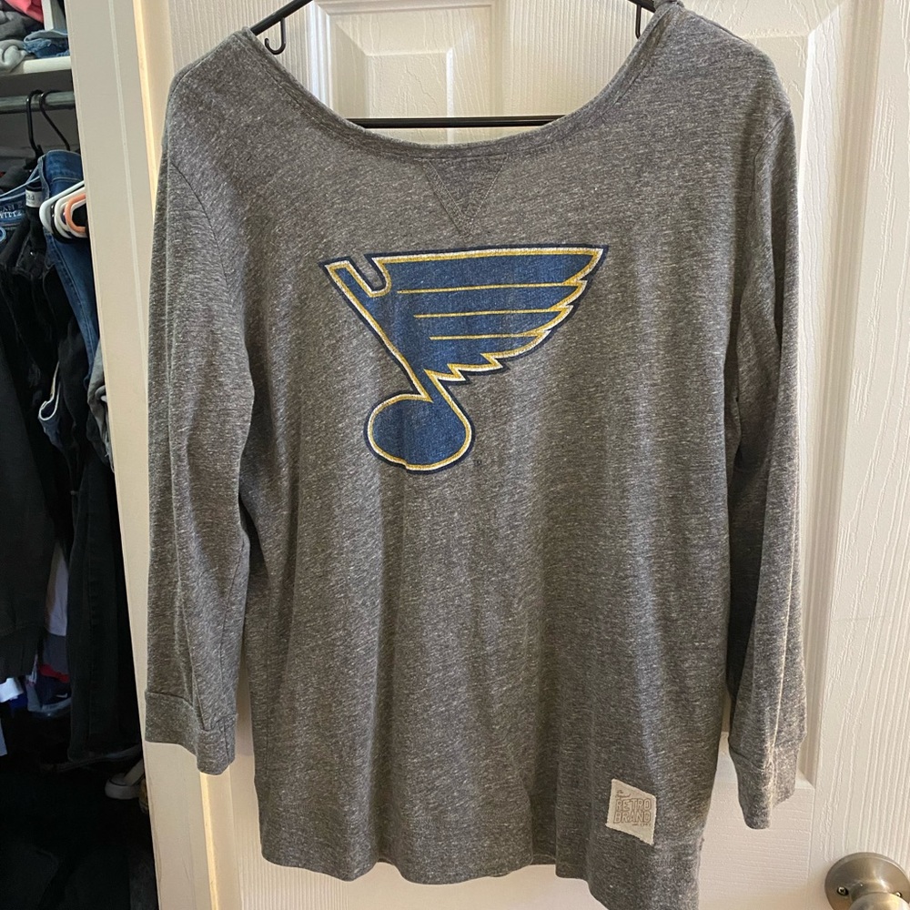 St. Louis Blues Off the Shoulder 3/4 Sleeve Top